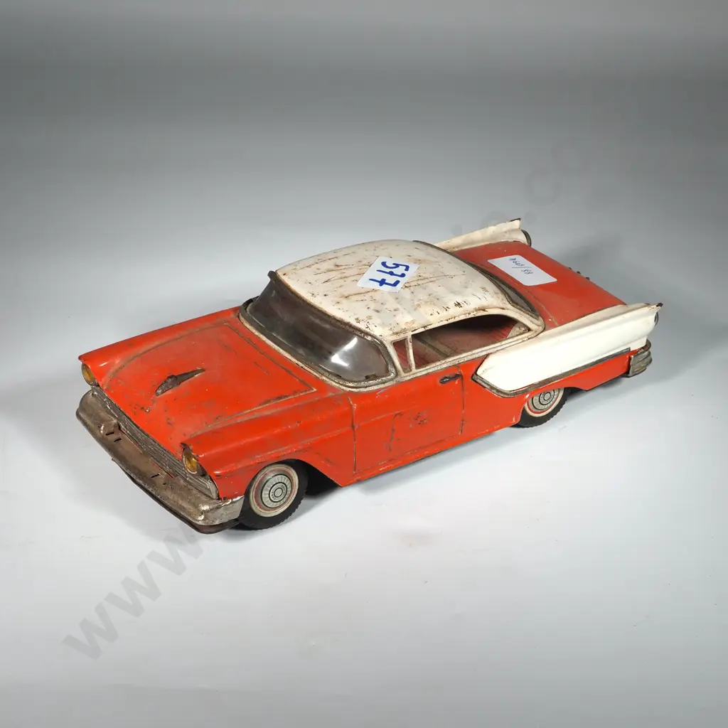 Vintage Tin Plate 1960 Ford Fairlane 500 Sedan. A/F Image 1++