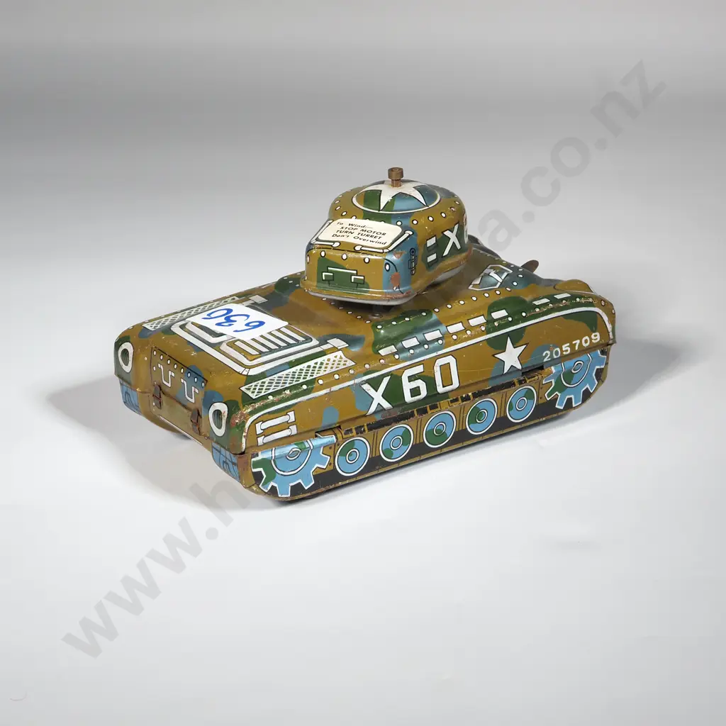 Vintage 1960s Japanese SY Yoneya Tin Litho Windup Tin Toy Army Tank X60 A?F Image 1++