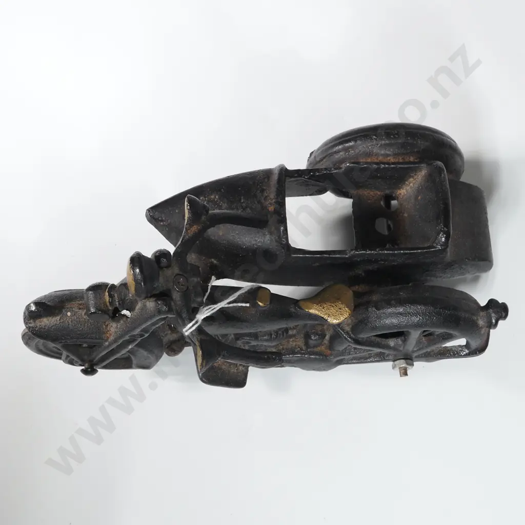 Vintage Cast Iron Model Of A Motorbike with SideCar  Image 1++