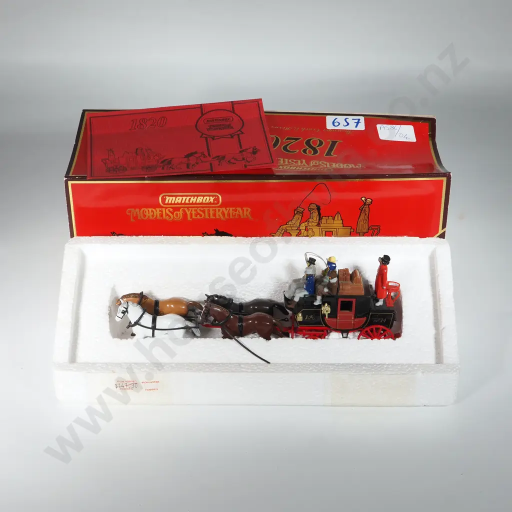 Boxed Models of Yesteryear YS-39 Passenger Coach & Horses c1820. Image 1++