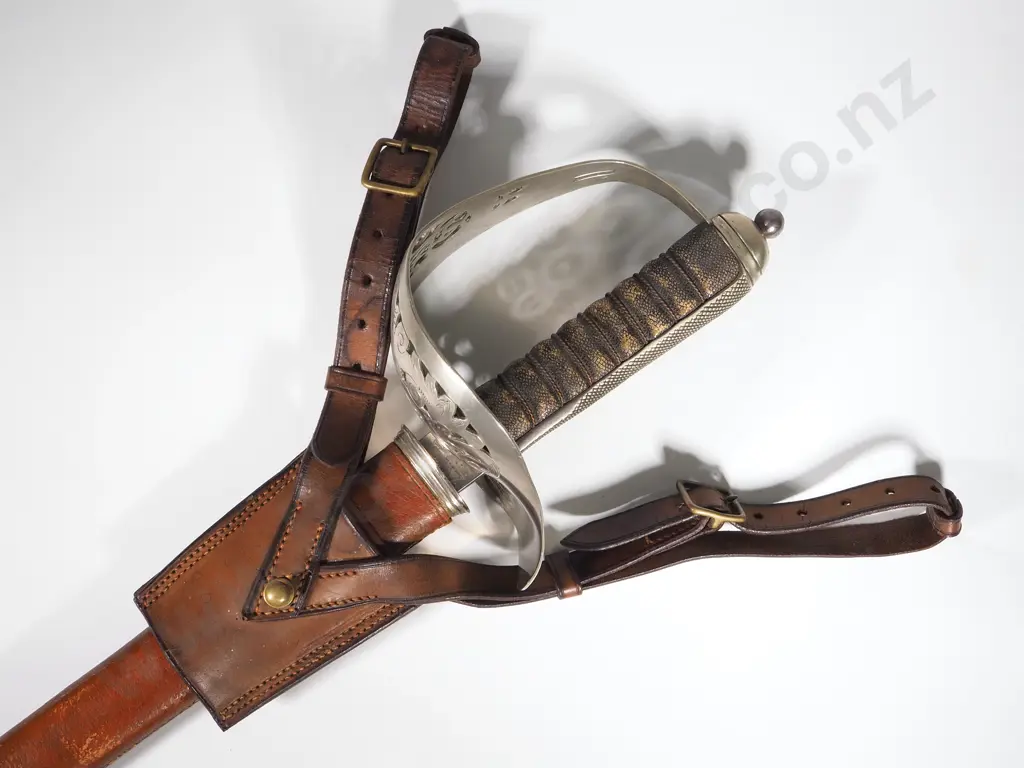 George 5th 1897 Pattern Sword - Made by W H Turner & Company Sheffield - Some Damage to Bottom of Scabbard  Image 1++