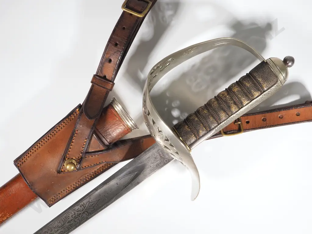 George 5th 1897 Pattern Sword - Made by W H Turner & Company Sheffield - Some Damage to Bottom of Scabbard  Image 1++