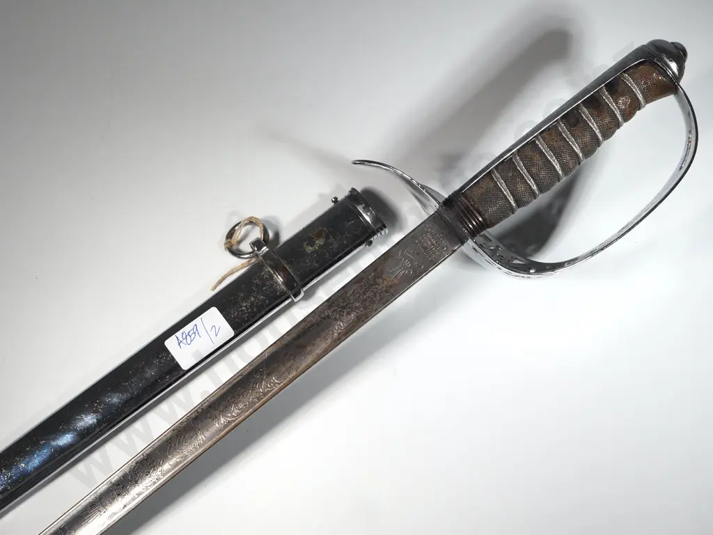 1895 British Officers Sword - Chromed Scabbard & Hilt Image 1++