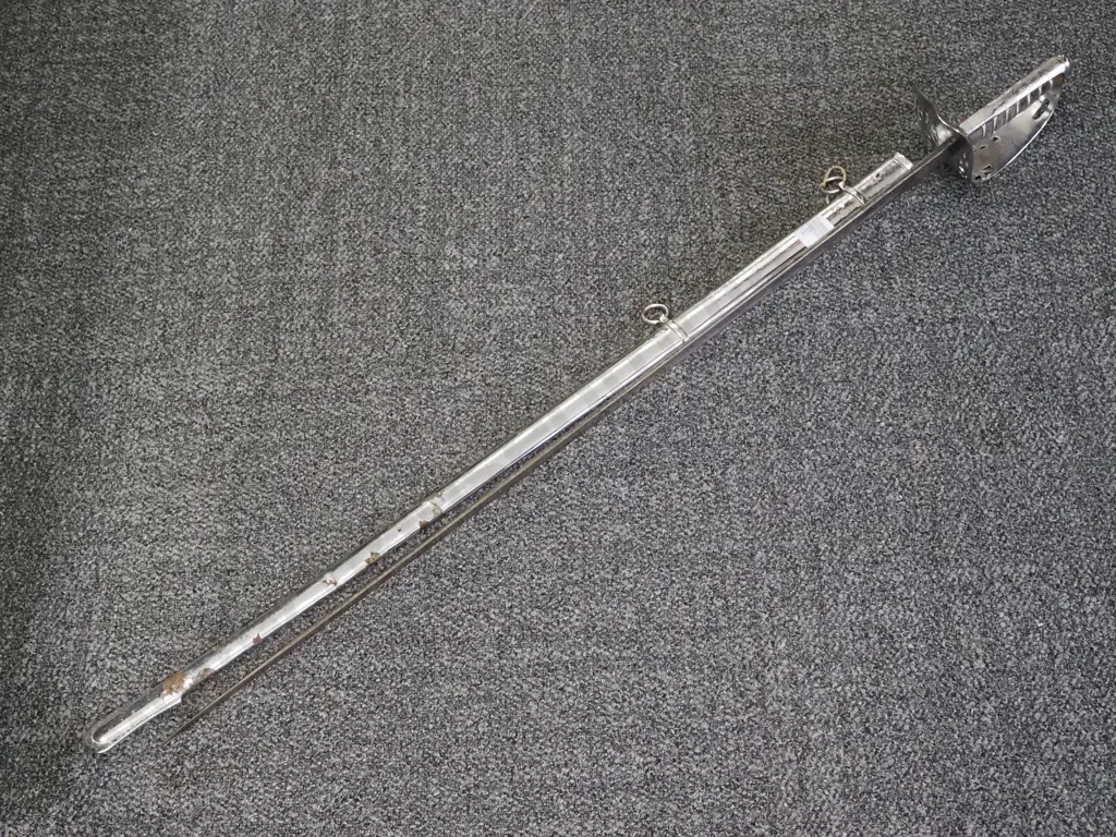 1895 British Officers Sword - Chromed Scabbard & Hilt Image 1++