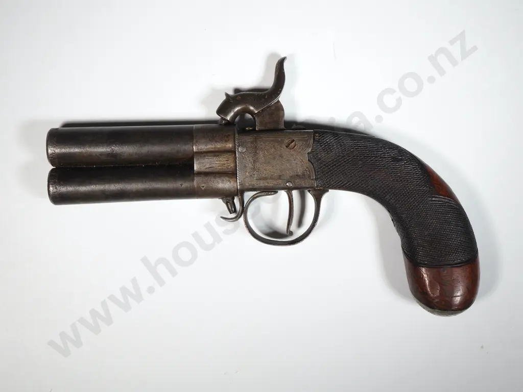 Antique Belgian Over & Under Turn Pocket Percussion Pistol Image 1++