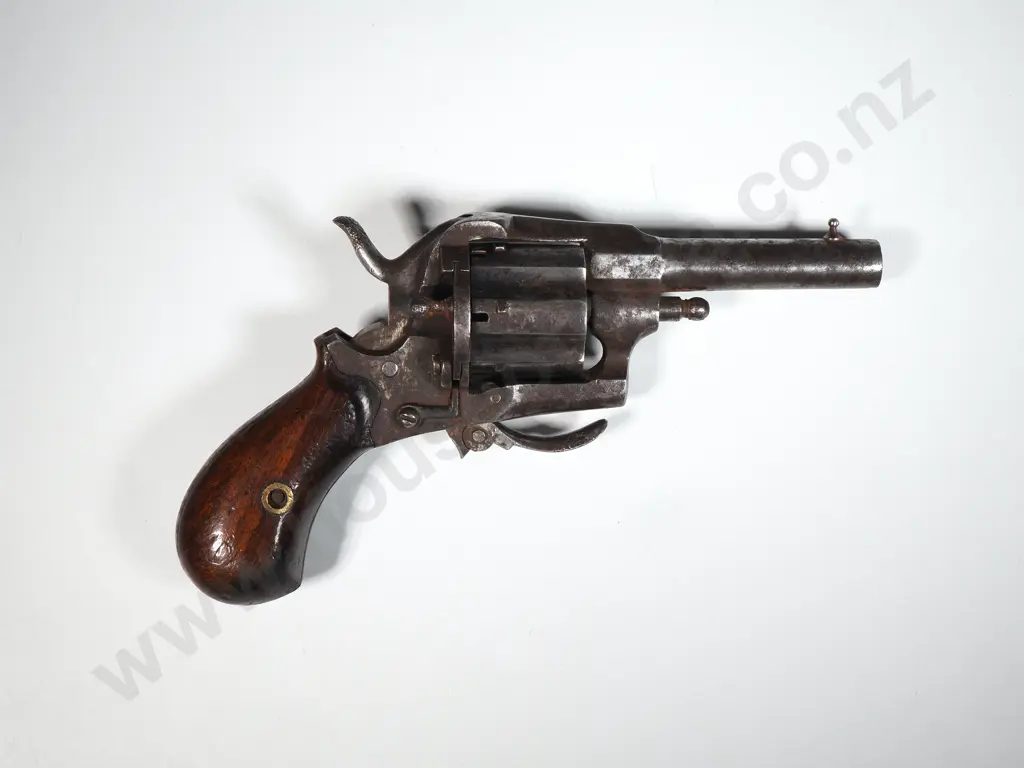 Belgian 7mm Pin Fire Six Shot Folding Trigger Revolver. Image 1++