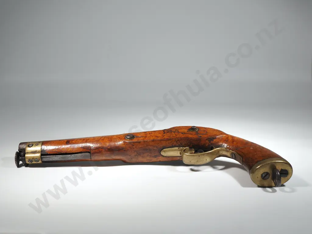 Captive Ramrod Percussion Pistol ,Large Bore w Brass Furniture. Image 1++