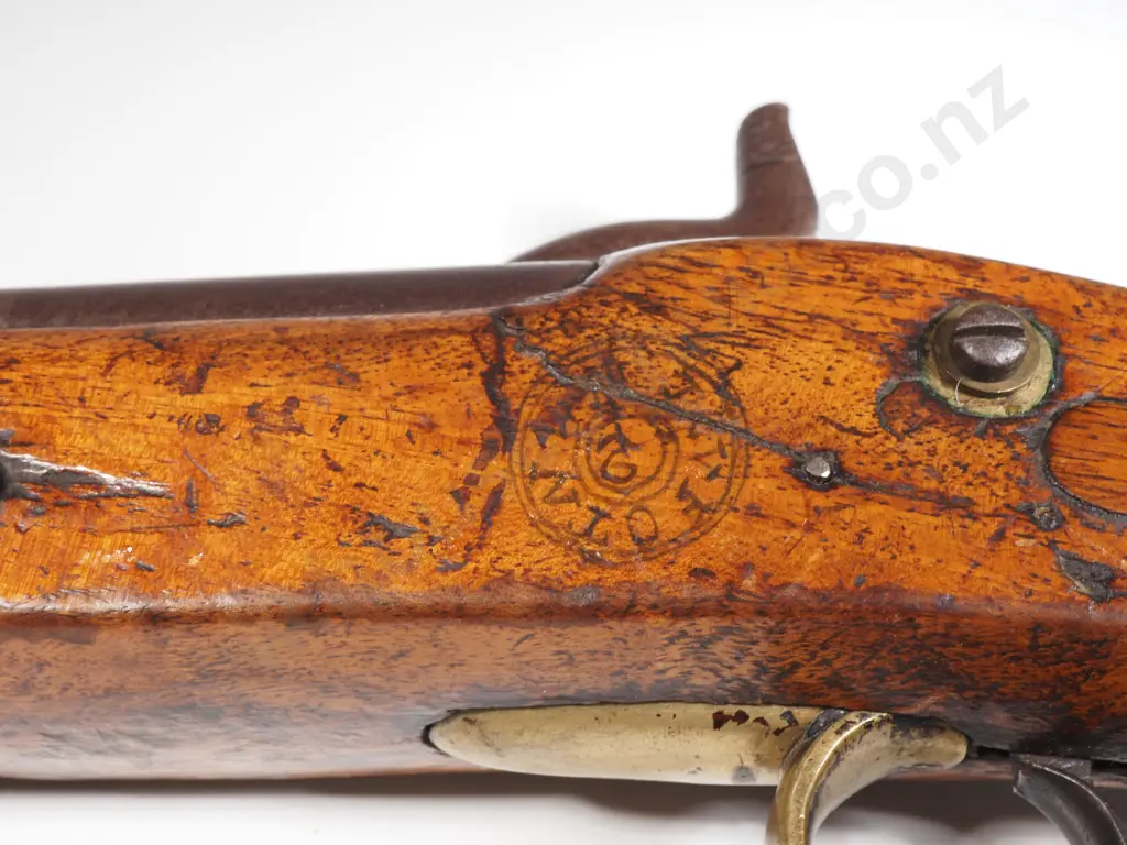 Captive Ramrod Percussion Pistol ,Large Bore w Brass Furniture. Image 1++