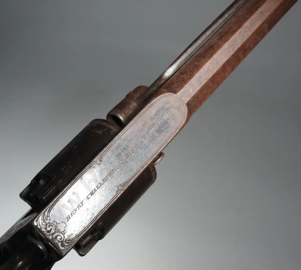 54 Bore Forth Model  Side Lever Loading Tranter Revolver w Contemporary Leather Holster. Image 1++