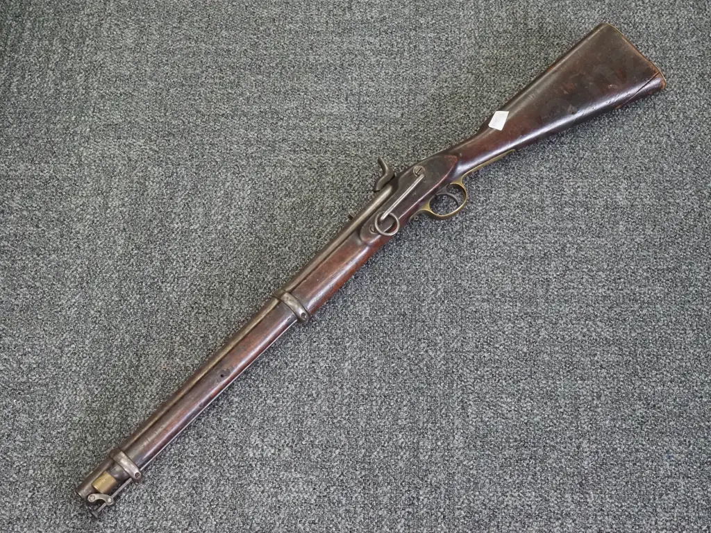 Enfield Style Percussion Cavalry Carbine w Split Butt Plate - Made in India Image 1++