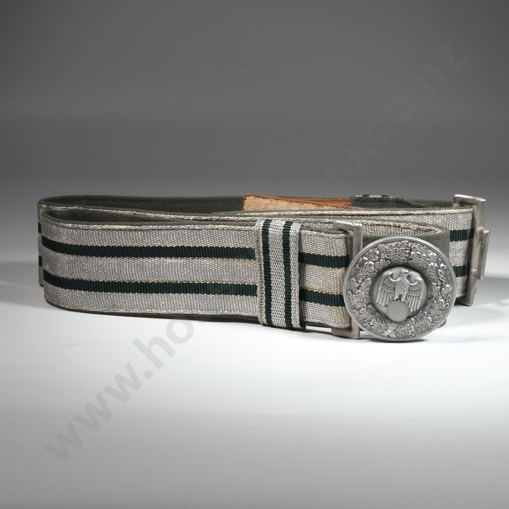 WW2 German Officers Brocade Belt - Green & Silver  Image 1++