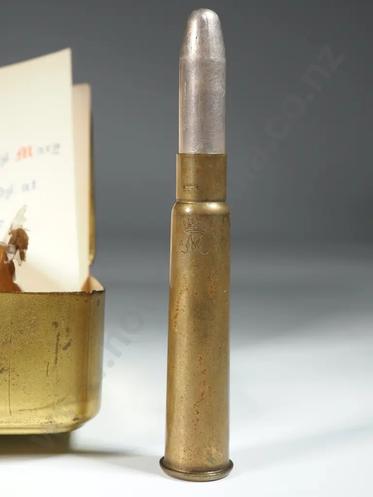 1914 Princess Mary Gift Tin w Original Pencil / Christmas Card & Segment of Tissue Paper  Image 1++