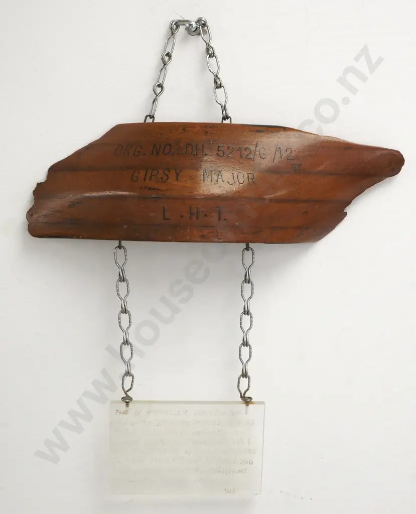 Pice of the Propeller Of the Dragon Rapide w Explanatory Plaque Image 1++