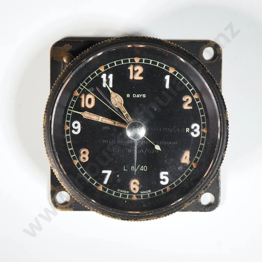 1940 Dated WW2 Aircraft 8 Day Aircraft Cockpit Clock, 6A/579 Mark II, Smith & Sons  Image 1++