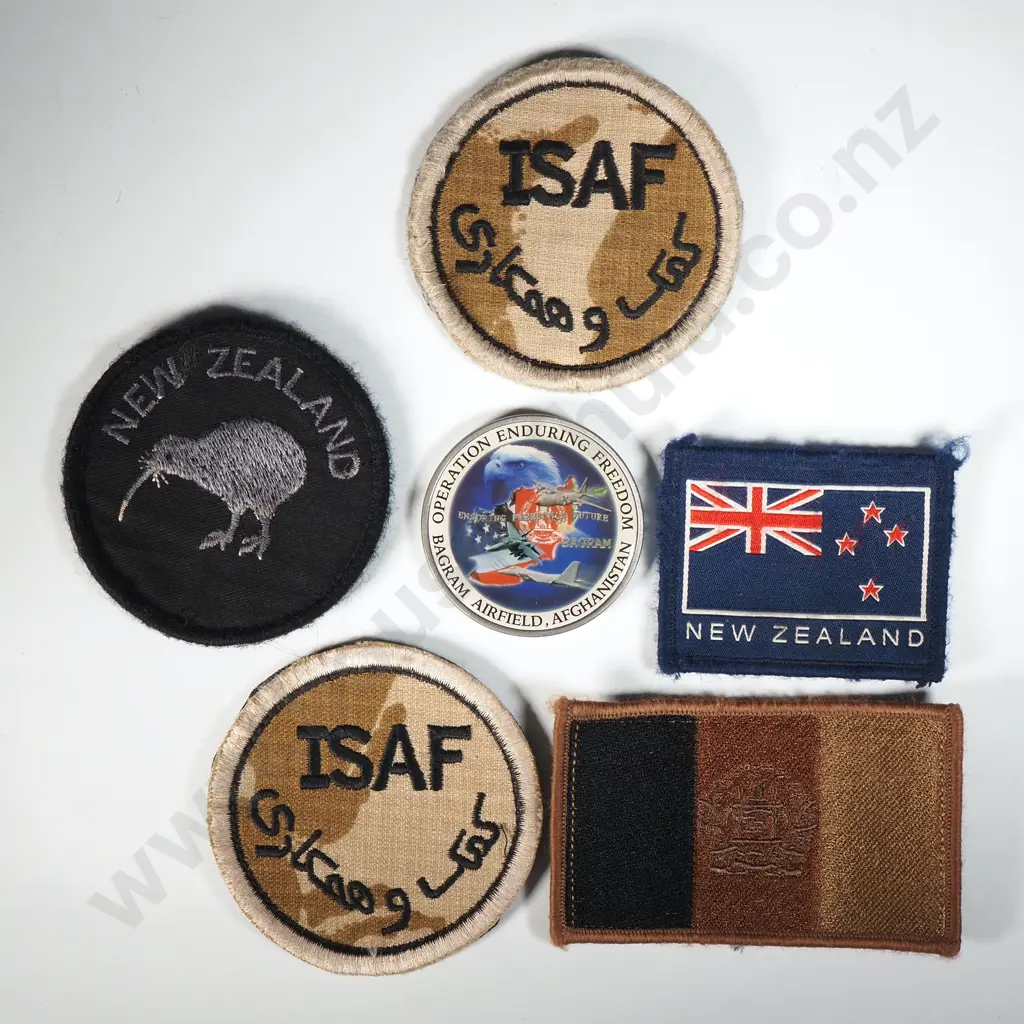 Assorted Military Patches & Challenge Coin  Image 1++