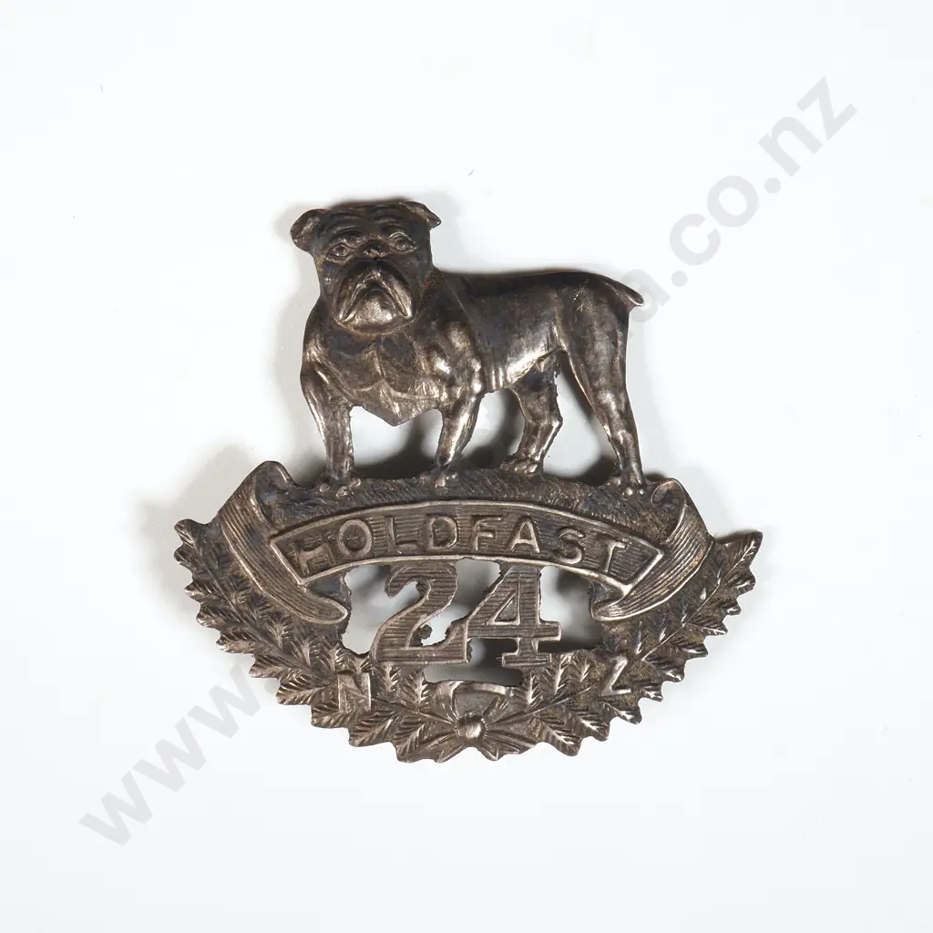 WW1 Sterling SIlver Holdfast 24th Reinforcements Sweetheart - Missing Pin  Image 1++