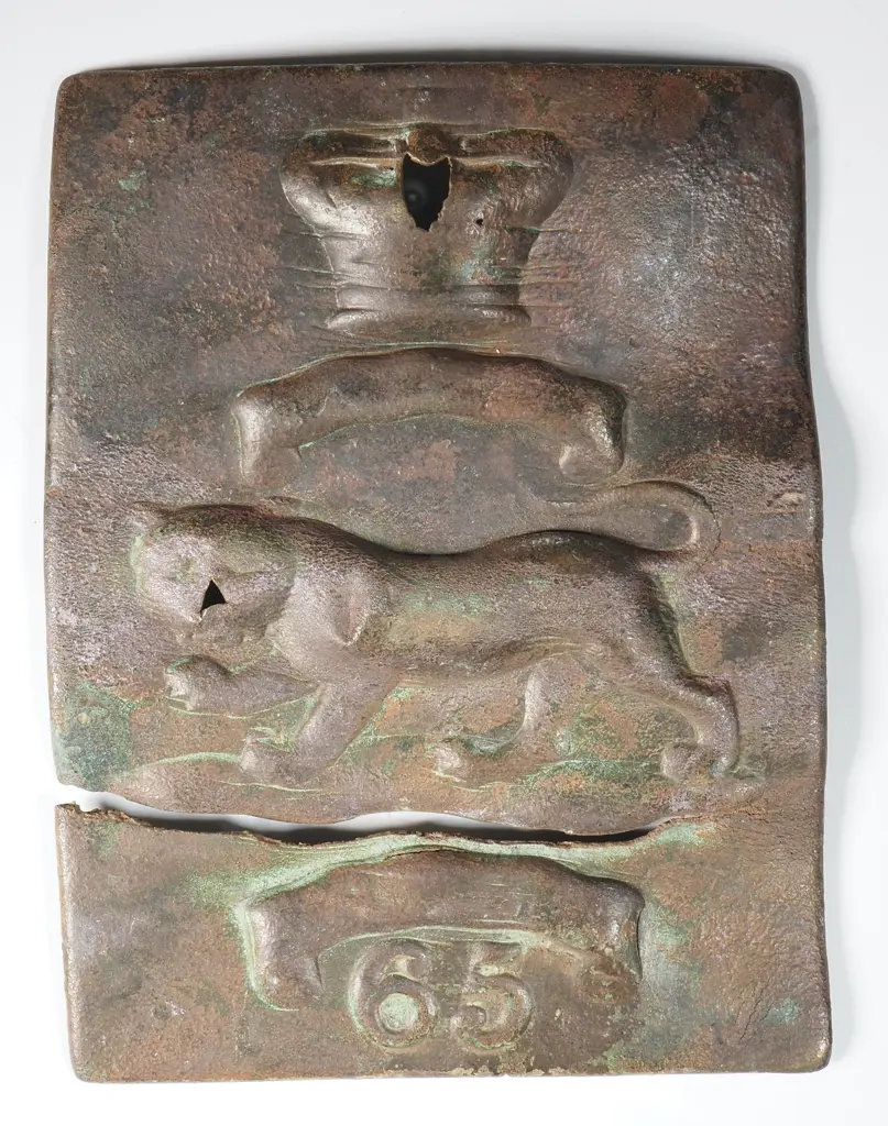 New Zealand War Ground Dug Bed Plate of the 65th Regiment Image 1++