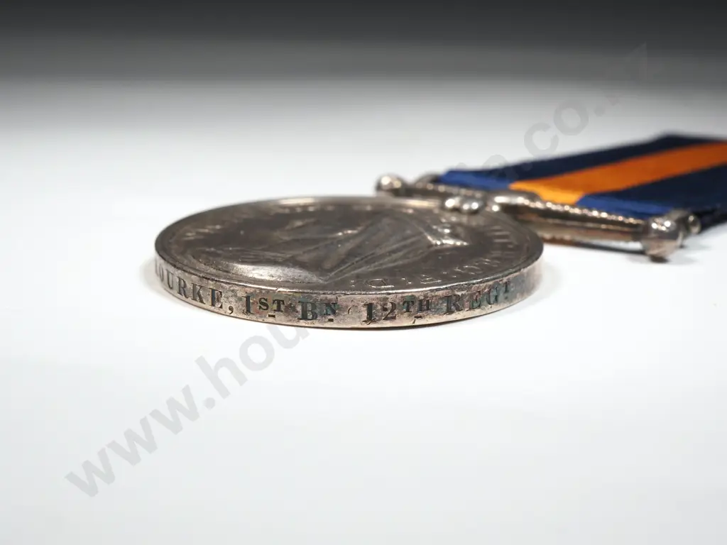 New Zealand War Medal to Thomas Rourke - 1st Battalion 12 Regiment Suffolk  Image 1++