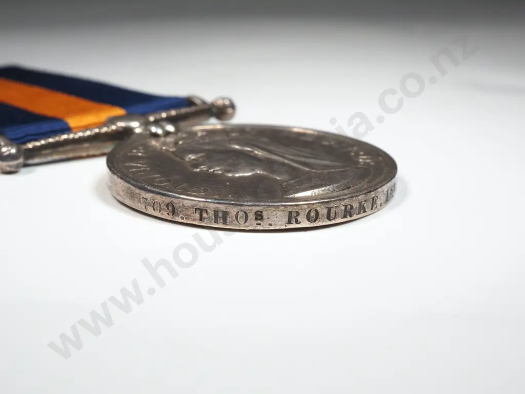 New Zealand War Medal to Thomas Rourke - 1st Battalion 12 Regiment Suffolk  Image 1++