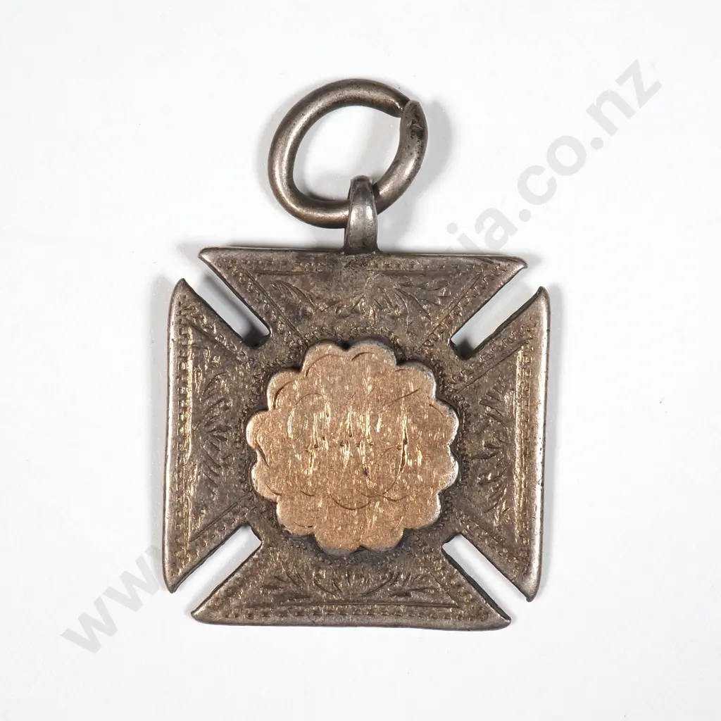 Sterling Silver & 9ct Gold Fob Medal S.I.R.A. P.S. Cadets 1907. Image 1++