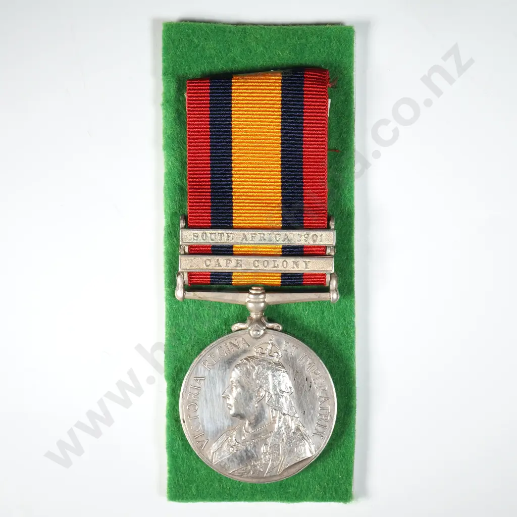 Boer War Q.S.A. Medal & 2x Bars. LT N Lewin. 'Marshall's Horse' Cavalry Unit. Image 1++