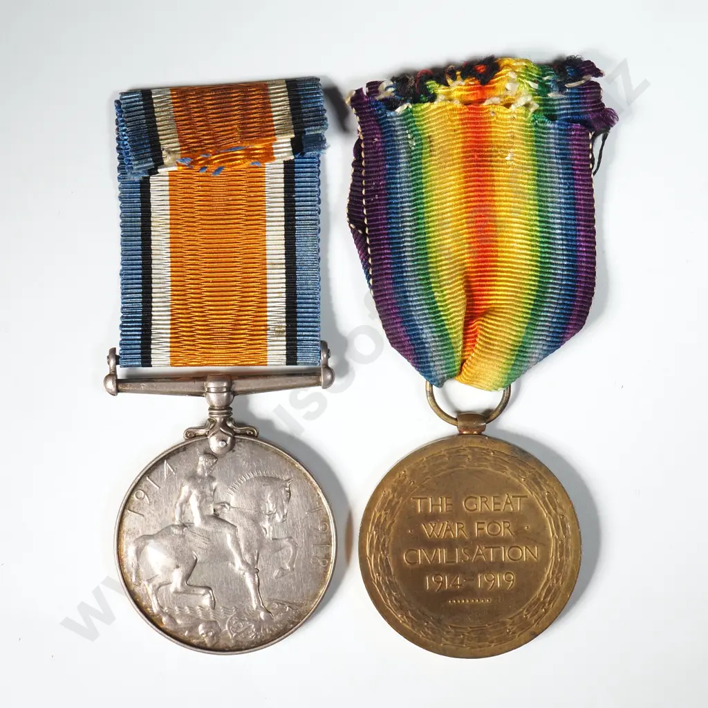 WW1 Pair to 59910 Pte J Hyde NZEF  Image 1++