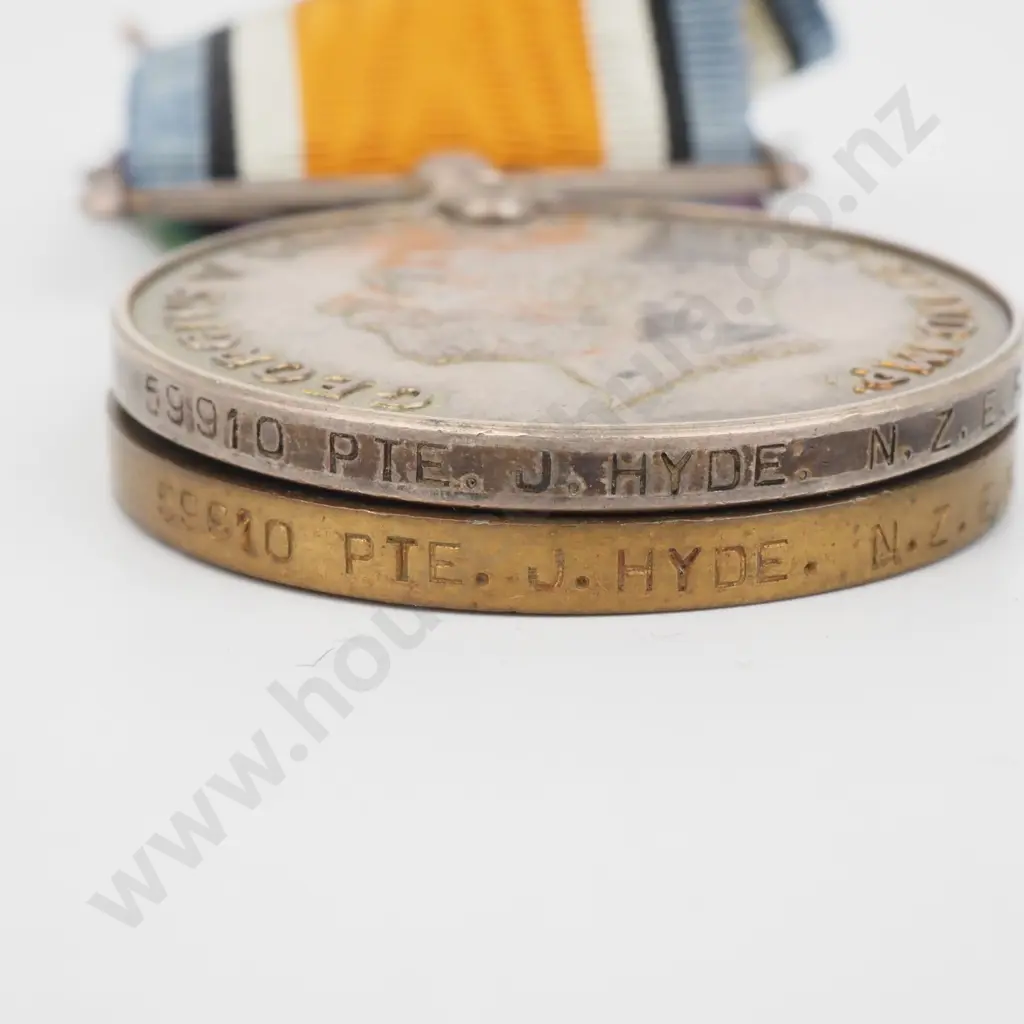 WW1 Pair to 59910 Pte J Hyde NZEF  Image 1++