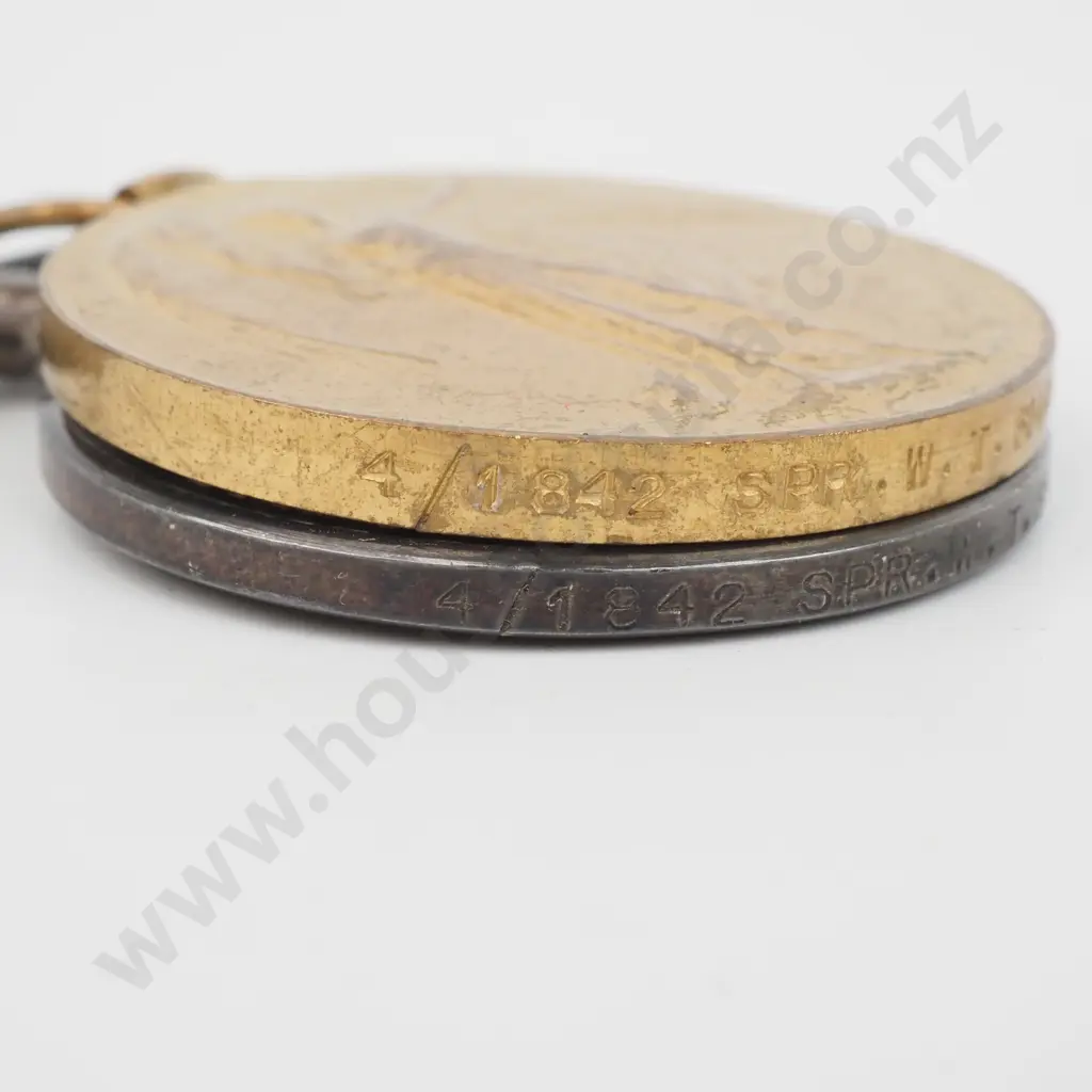 WW1 NZEF Medal Pair to 4/1842 W T Shaw & Sterling Silver Wellington Orphans Club Medal  Image 1++