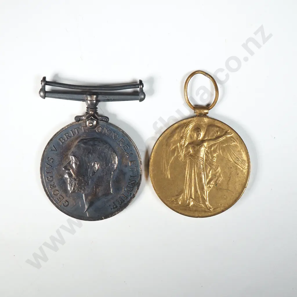 WW1 Medal Pair to 9.1950 SPR G Proctor - George Proctor NZ Engineers Died on 1 October 1917  Image 1++