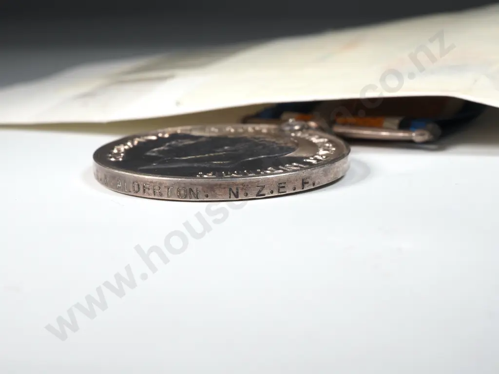 WW1 Pair to 40173 Pte G W Alderton NZEF - WIA Oct 1917  Image 1++