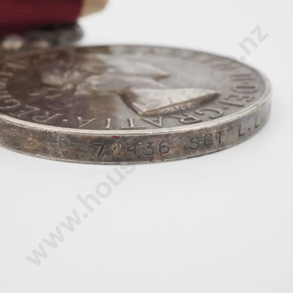 WW2 RNZAF Pacific Service Under Fire Group of Three w Long Service Good Conduct Medal to 71436 Sgt L L Woods Image 1++