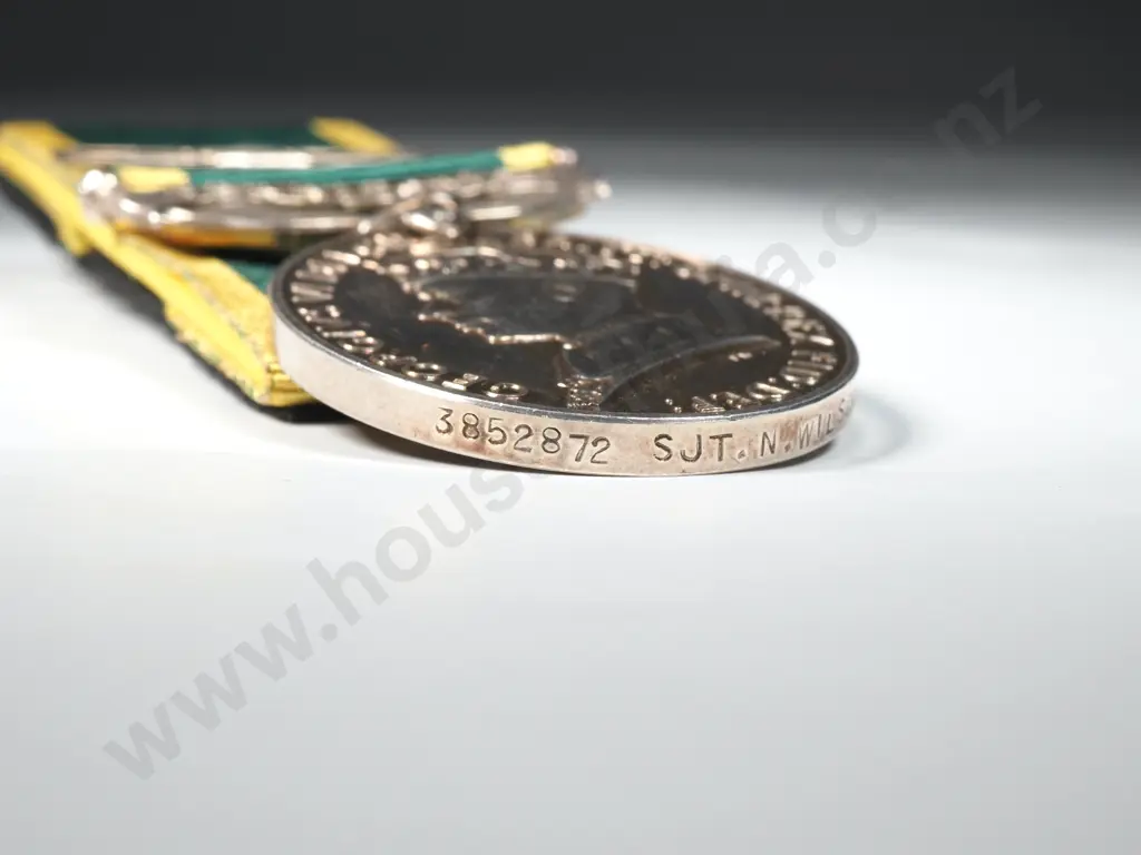 King George VI Efficiency Medal to 3852872 Sgt M Wilson R.A.  Image 1++