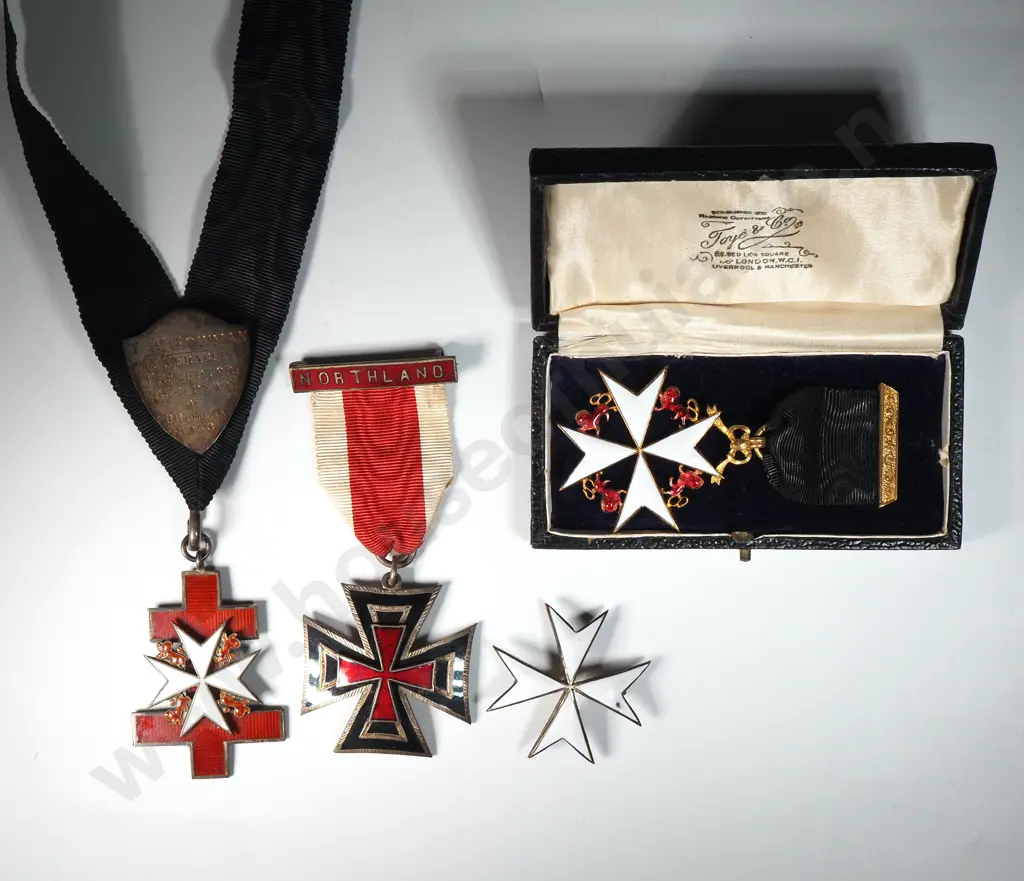 Assorted Sterling Silver & Enamel Lodge Medals  Image 1++