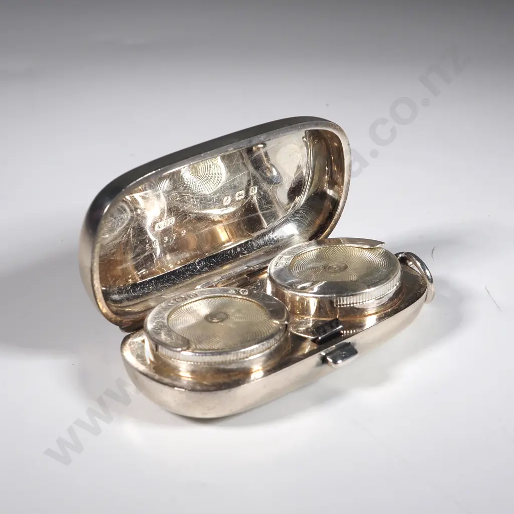 Sterling Silver Sovereign Case With Engine Turned Decoration. Birm 1913 Image 1++