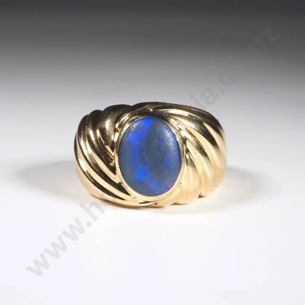 Substantial Mason Carter 18ct Gold & Opal Ring w Valuation $8,800.00 Image 1++
