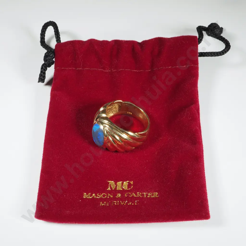 Substantial Mason Carter 18ct Gold & Opal Ring w Valuation $8,800.00 Image 1++