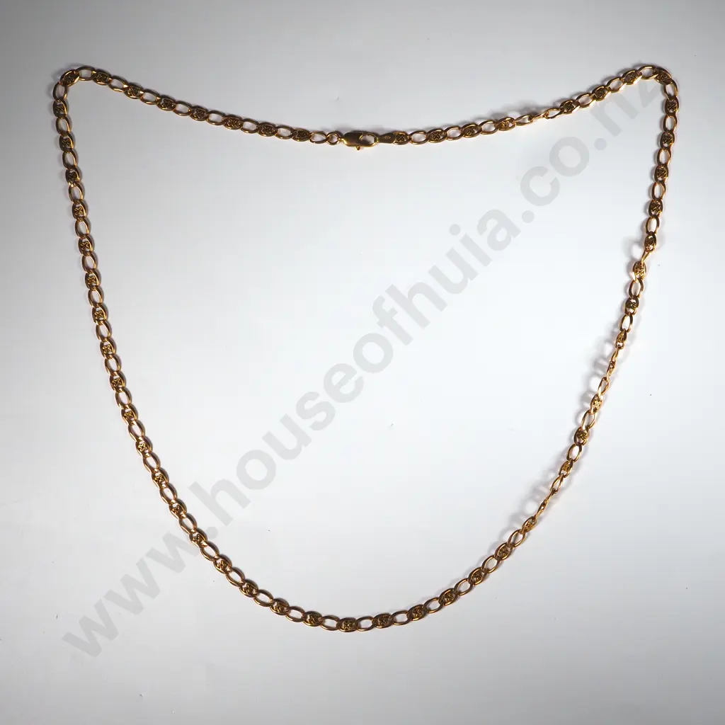 9ct Gold Fancy Link Necklace Image 1++