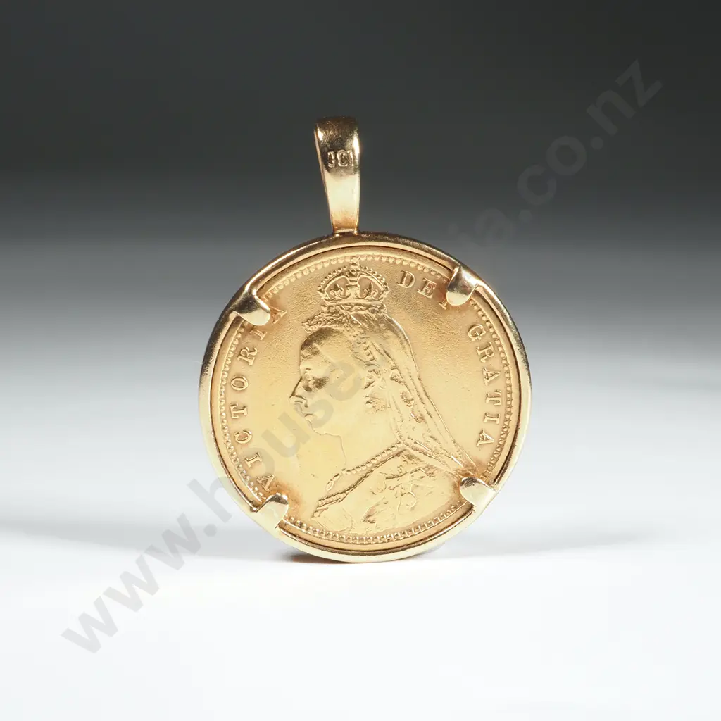 1891 United Kingdom Half Sovereign Pendant Image 1++
