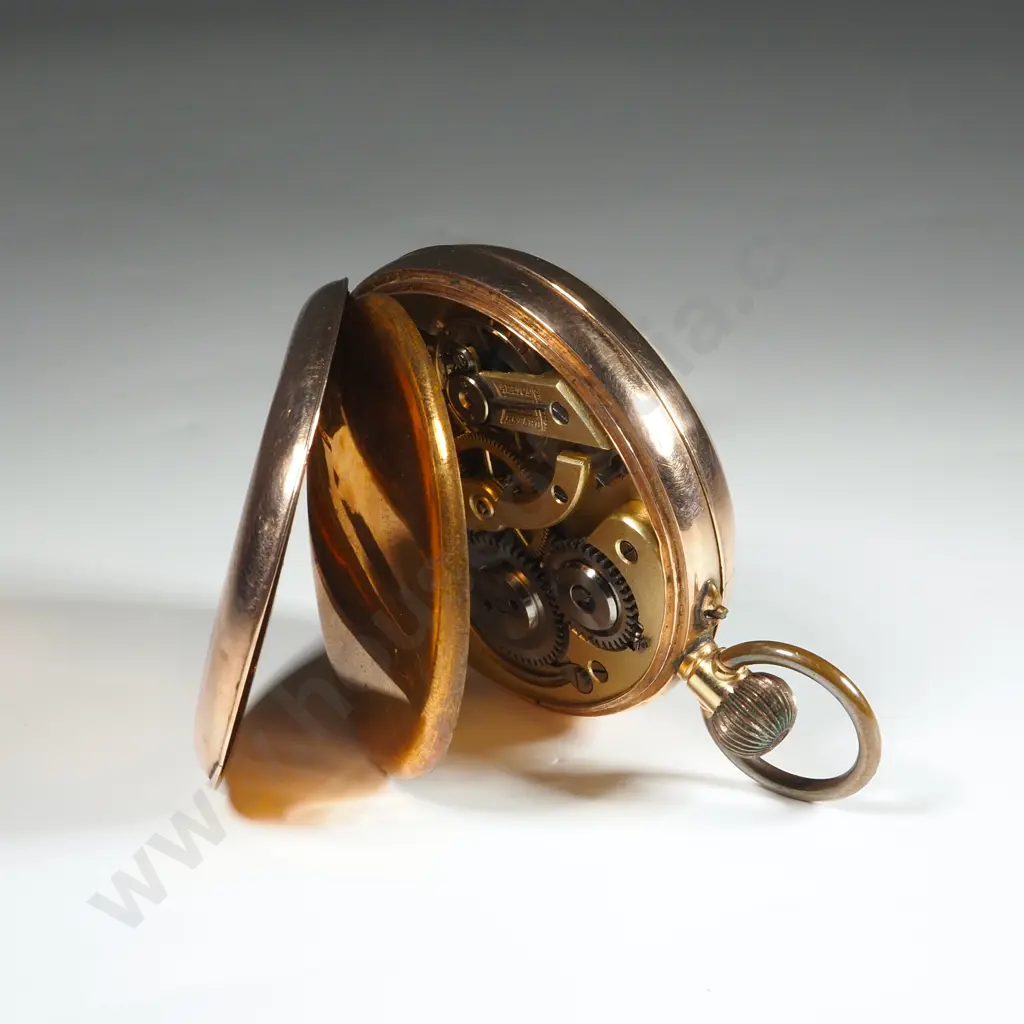 9ct Gold Open Face Pocket Watch Image 1++