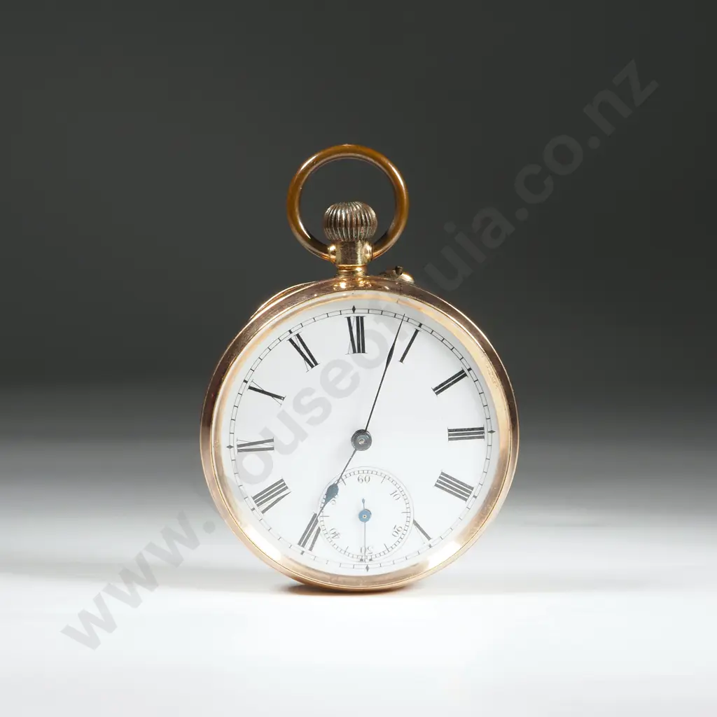 9ct Gold Open Face Pocket Watch Image 1++