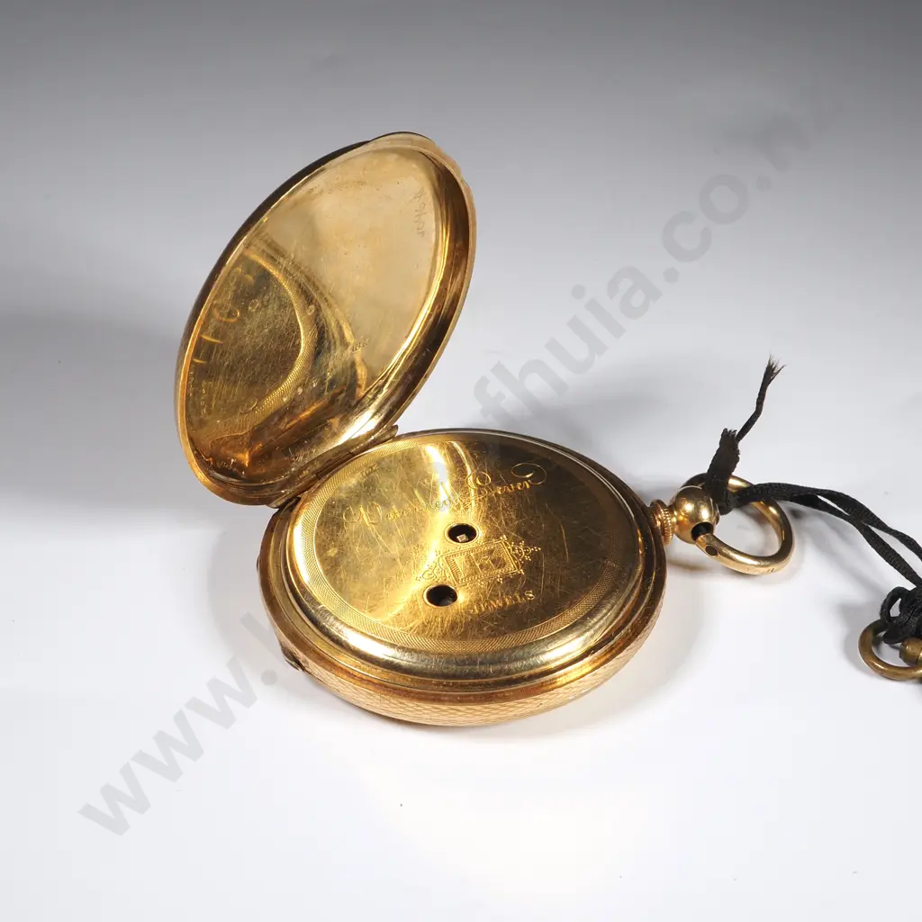 18ct Gold Pocket Watch w Key Image 1++