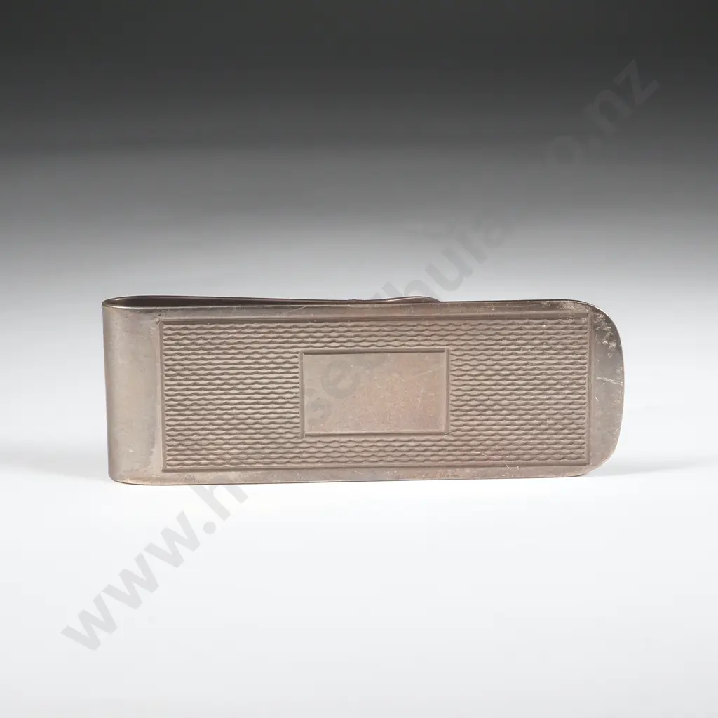 Sterling Silver Money Clip with Engine Turned Decoration Image 1++
