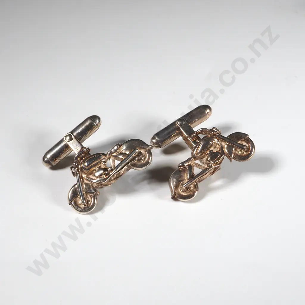 Sterling Silver Motorbike Cufflinks Image 1++
