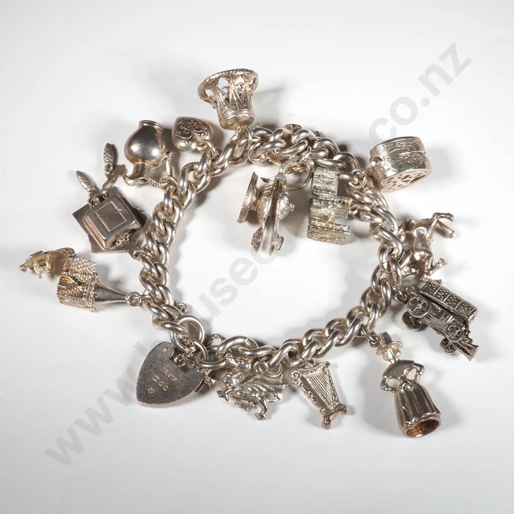 Exceptional Sterling SIlver Charm Bracelet Image 1++