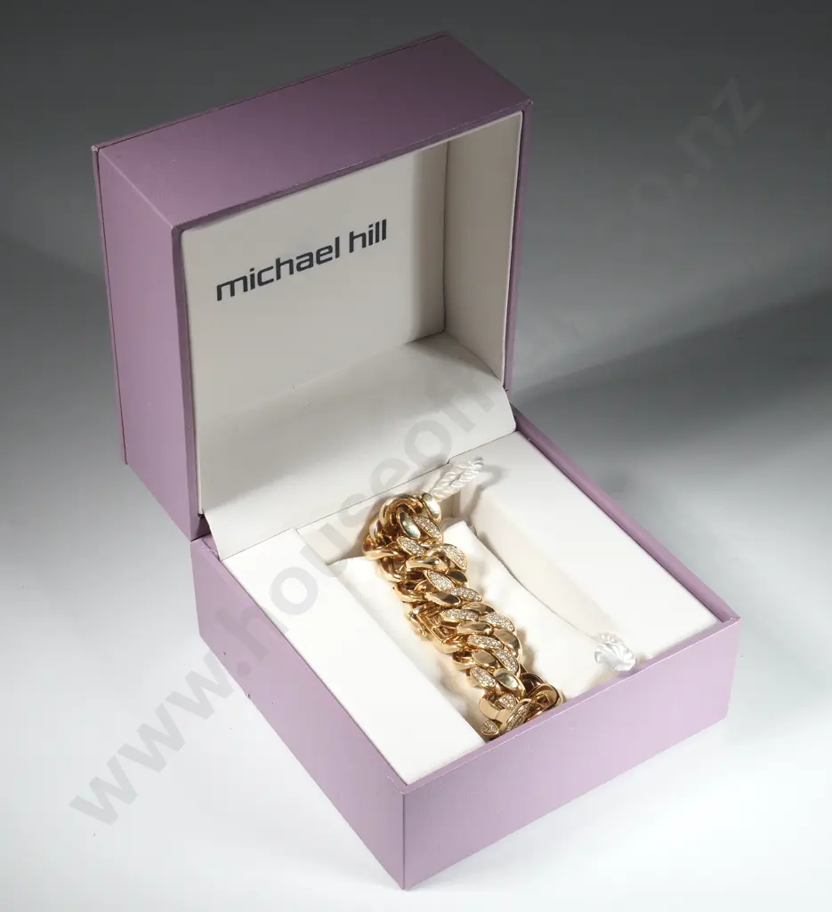 Monster Michael Hill 10ct Gold Curb Link Bracelet w 2cts of Diamonds - Retail Price of $13,499.00 Image 1++