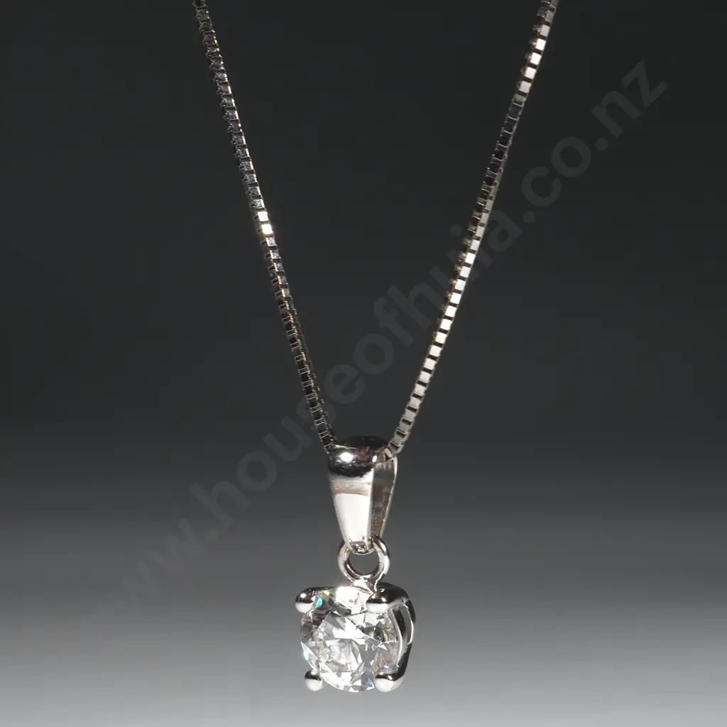 18ct White Gold & Diamond Pendant - Valued at $7,800.00 Image 1++