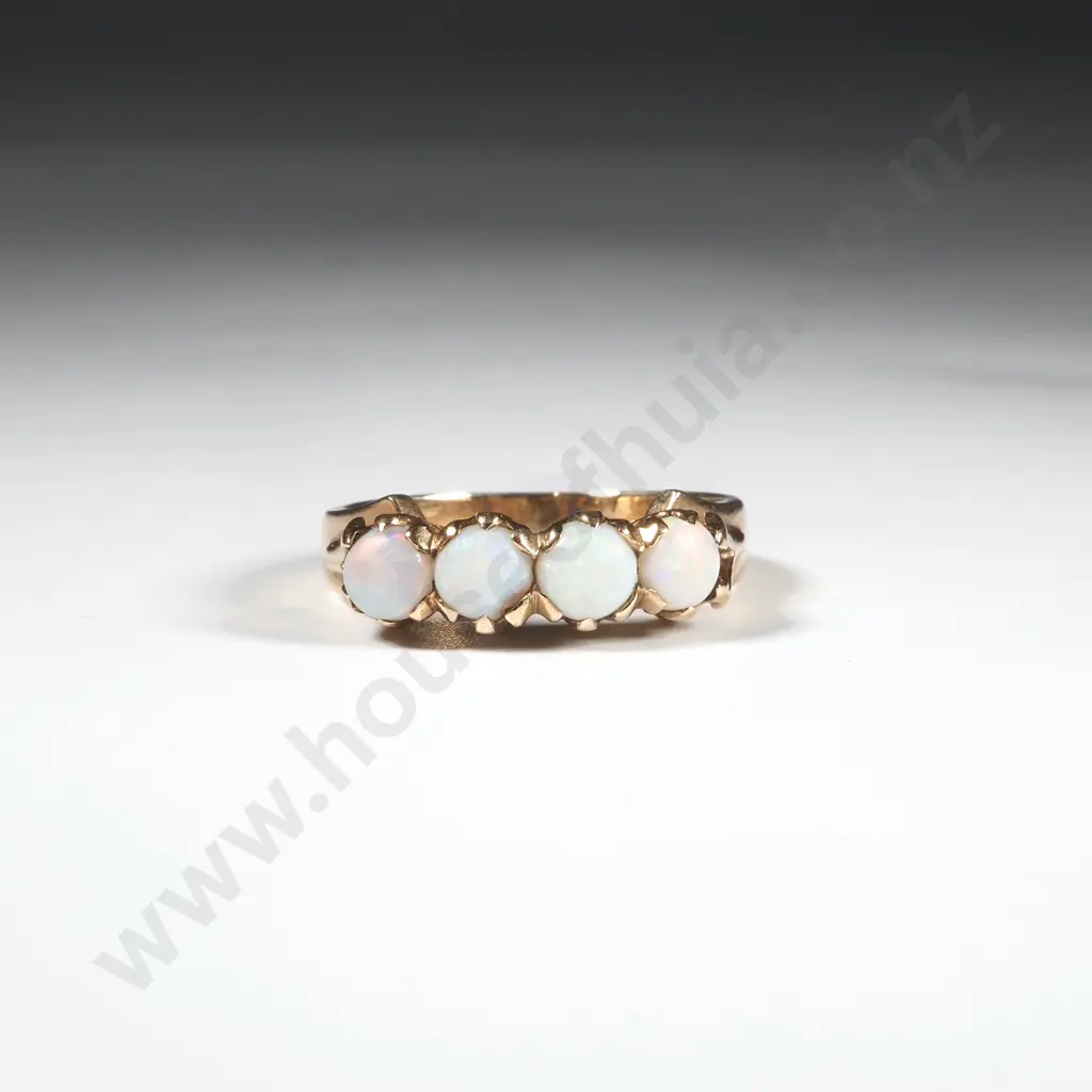 9ct Gold & Opal Bridge Set Ring Image 1++