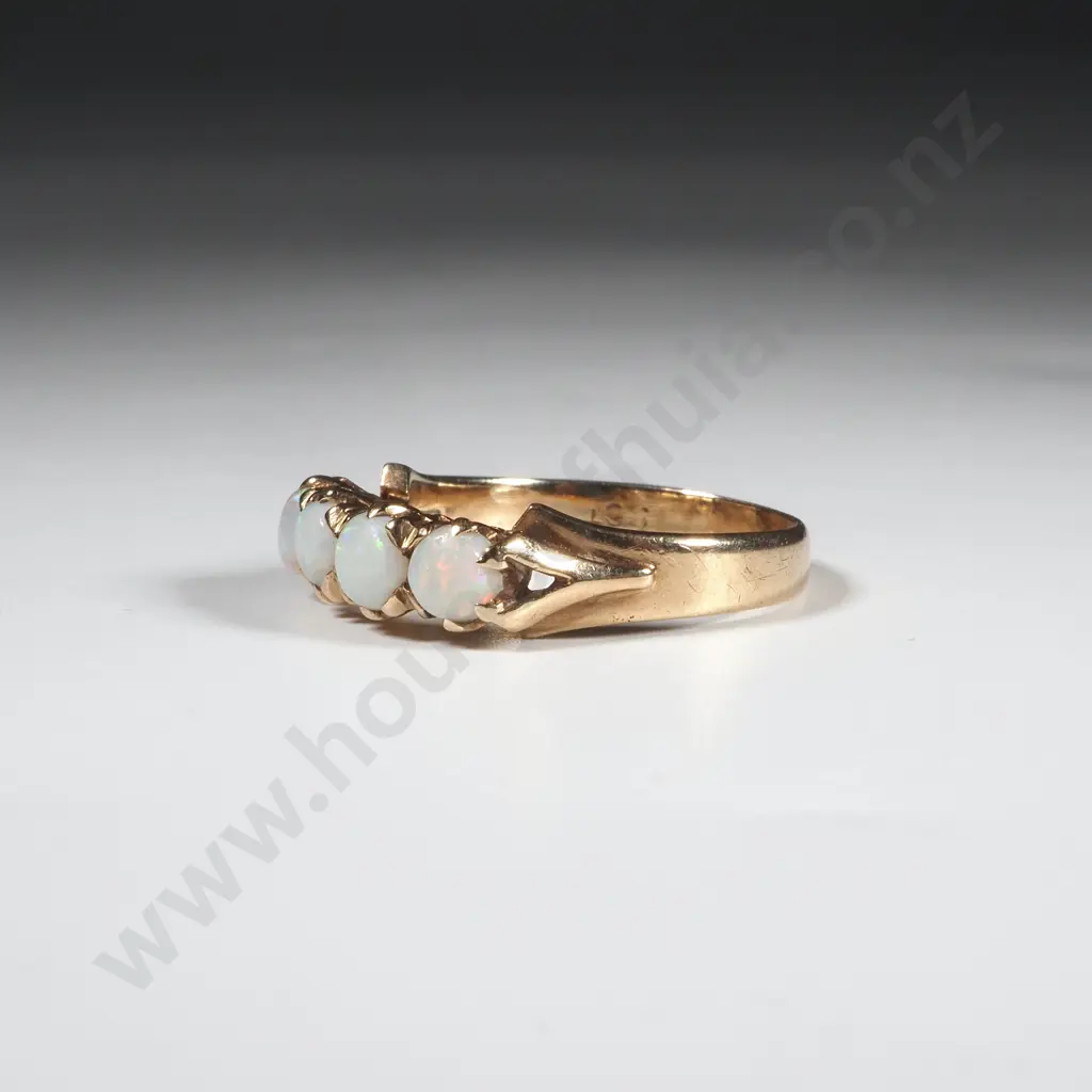 9ct Gold & Opal Bridge Set Ring Image 1++