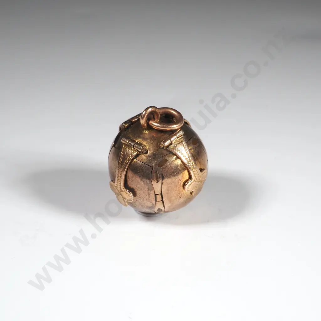 Antique Gold & Silver Masonic Ball. Opens To Form A Cross Image 1++