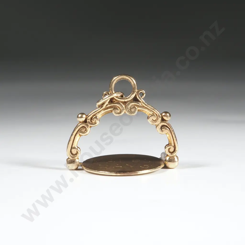 9ct Gold Spinner Pendant "Happy Days" w English Hallmarks Image 1++